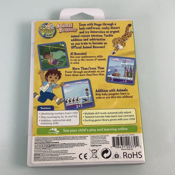 Leapster go Diego go Nick Jr Animal Rescuer Leap Frog learning Game NEW SEALED - Picture 2 of 12
